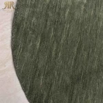 Forest green round wool rug, handmade handloom area rug for living room