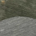 Forest green round wool rug, handmade handloom area rug for living room