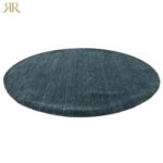 Handmade Rugs | Round Shape | Teal Blue | Solid Handloom Wool Rug For Living Room